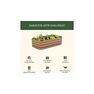 Modüler Yükseltilmiş Bahçe Yatağı Yükseltilmiş Sebze Yatağı No:5 (110x85) Bej