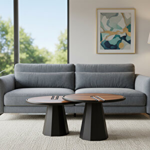 Eymense Lina İkili Orta Sehpa Seti Ceviz