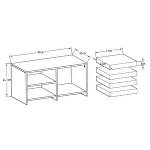 Gord Minderli Orta Sehpa – Oyun Ve Dinlenme Alanı İçin Fonksiyonel Tasarım, Safir Meşe/sıcak Meşe