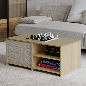 Gord Minderli Orta Sehpa – Oyun Ve Dinlenme Alanı İçin Fonksiyonel Tasarım, Safir Meşe/sıcak Meşe