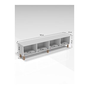 Bohem Tarz 180 Cm 4 Kapaklı Mdf Kapak Tv Ünitesi, Model 2 Model 2