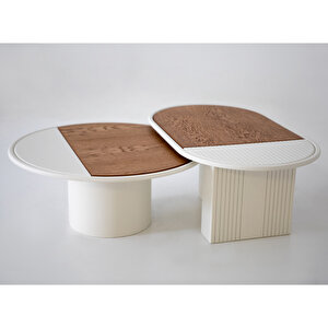 Asus İkili Orta Sehpa Seti Meşe Meşe