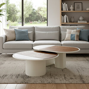 Eymense Asus İkili Orta Sehpa Seti Meşe