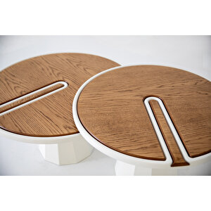 Eymense Lina İkili Orta Sehpa Seti Meşe