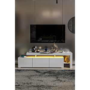 Luma Led Işikli Tv Üni̇tesi̇, Beyaz Beyaz