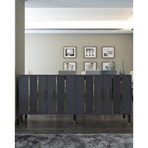 8228-128dd Kx180 Konsol,tv Üni̇tesi̇ ANTRASİT-ALTIN Antrasit