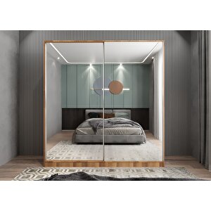 Harika Sürgülü Gardırop Ceviz G.r.h_5_208cm 240 cm
