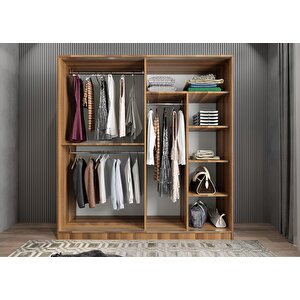 Eko Life Sürgülü Gardırop Ceviz G.r.l.e_3_208cm 208 cm