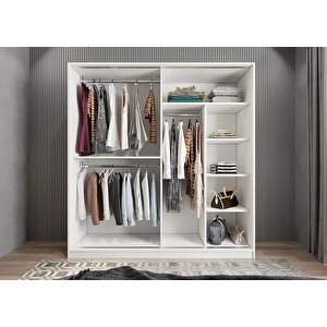 Harika Sürgülü Gardırop Beyaz G.r.h_1_208cm 208 cm