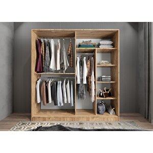 Harki Sürgülü Gardırop Çam G.r.h_3_208cm 208 cm