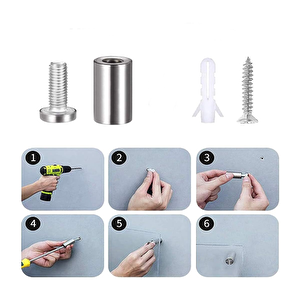 4 Adet Osena Lüx Tabela Vidası Metal Krom 20 Mm Kod: 2510