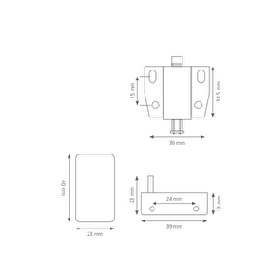 Cam Kapak Menteşesi Tekli İticili Mıknatıslı Çıtçıt Takım Beyaz