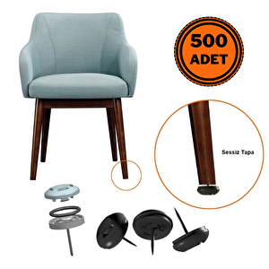 500 Adet Silentplug Sessiz Tapa Masa Sandalye Çivili Polygrid Siyah