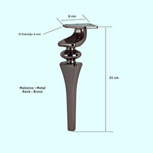 Sintra Lüx Metal Ayak 21 Cm Mobilya Koltuk Ayağı Bronz