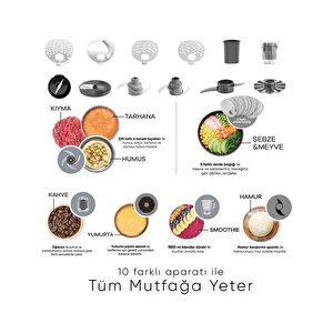 X Refika Mastermaid Power 10 In 1 Mutfak Robotu Swiss Cream 2000w