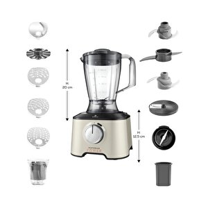 Karaca X Refika Mastermaid Power 10 In 1 Mutfak Robotu Swiss Cream 2000w