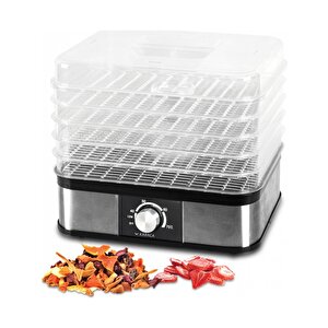 Meyve, Sebze Ve Et Kurutma Makinesi, 5 Raflı, Ayarlanabilir Sıcaklıklı