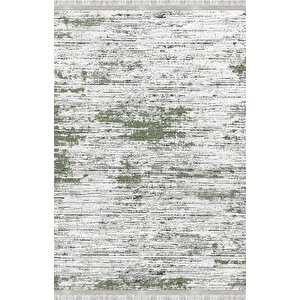 Gri Yeşil Modern Dokulu Dijital Baskılı Kaymaz Tabanlı Halı