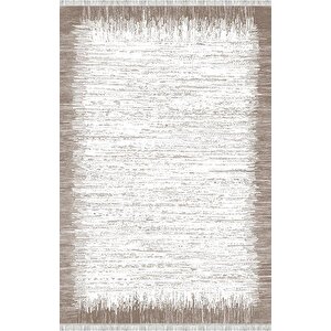 Kahve Beyaz Modern Geçişli Dijital Baskılı Halı – Kaymaz Tabanlı, Minimal Dokulu Şık Salon Ve Oda Halısı