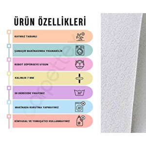 Kırmızı Klasik Desenli Dijital Baskılı Kaymaz Tabanlı Halı