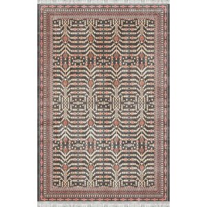 Kahve Tonlu Dijital Baskılı Kaymaz Tabanlı Klasik Desenli Halı