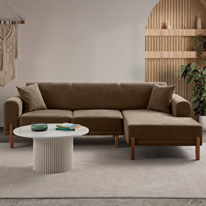 Mocha Plus Sırt Mekanizmalı Köşe Koltuk Kahverengi Sağ Köşe Kahve