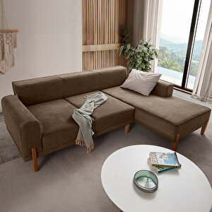 Mocha Plus Sırt Mekanizmalı Köşe Koltuk Kahverengi Sağ Köşe Kahve