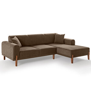 Eymense Mocha Plus Sırt Mekanizmalı Köşe Koltuk Kahverengi Sağ Köşe