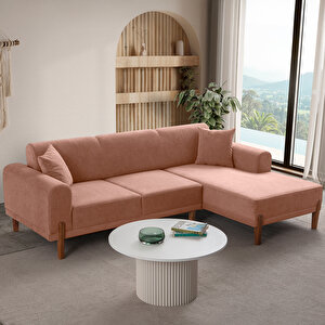 Mocha Plus Sırt Mekanizmalı Köşe Koltuk Pembe Sağ Köşe Pembe