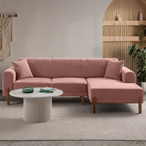 Mocha Plus Sırt Mekanizmalı Köşe Koltuk Pembe Sağ Köşe Pembe