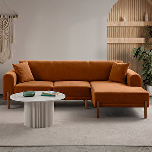 Mocha Plus Sırt Mekanizmalı Köşe Koltuk Turuncu Sağ Köşe Turuncu