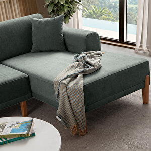 Eymense Mocha Plus Sırt Mekanizmalı Köşe Koltuk Yeşil Sağ Köşe