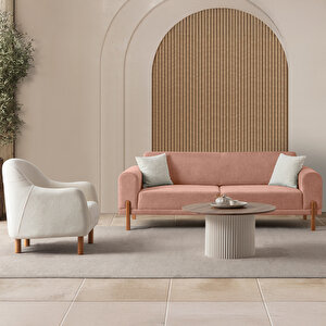 Mocha Plus Sırt Mekanizmalı Koltuk Takımı 3+1 Pembe Pembe