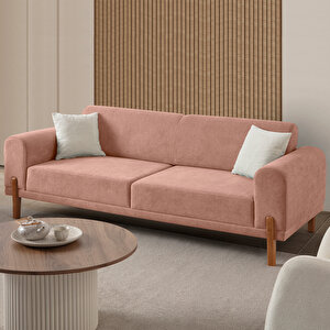 Eymense Mocha Plus Sırt Mekanizmalı Koltuk Takımı 3+1 Pembe