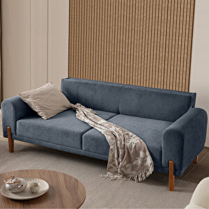 Eymense Mocha Plus Sırt Mekanizmalı Koltuk Takımı 3+1 Mavi