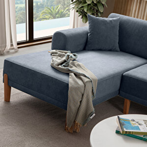 Eymense Mocha Plus Sırt Mekanizmalı Köşe Koltuk Mavi Sol Köşe