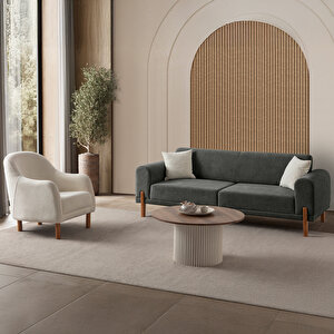 Mocha Plus Sırt Mekanizmalı Koltuk Takımı 3+3+1 Antrasit Antrasit