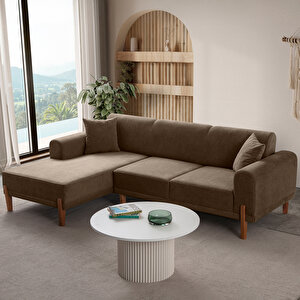 Mocha Plus Sırt Mekanizmalı Köşe Koltuk Kahverengi Sol Köşe Kahve