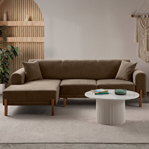 Mocha Plus Sırt Mekanizmalı Köşe Koltuk Kahverengi Sol Köşe Kahve