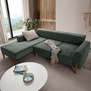 Mocha Plus Sırt Mekanizmalı Köşe Koltuk Yeşil Sol Köşe Yeşil