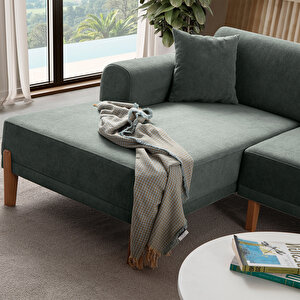 Eymense Mocha Plus Sırt Mekanizmalı Köşe Koltuk Yeşil Sol Köşe