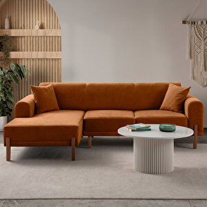 Mocha Plus Sırt Mekanizmalı Köşe Koltuk Turuncu Sol Köşe Turuncu