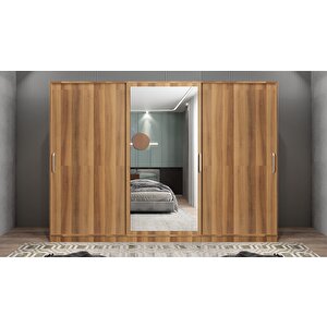Işıltı Sürgülü Gardırop Ceviz G.r.i_3_240cm 240 cm