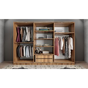 Işıltı Sürgülü Gardırop Ceviz G.r.i_3_240cm 240 cm