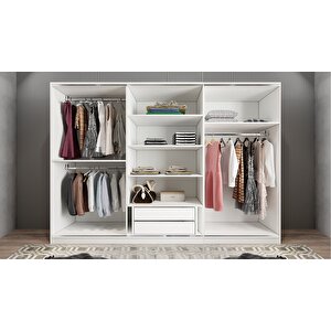 Işıltı Sürgülü Gardırop Beyaz G.r.i_1_208cm 208 cm