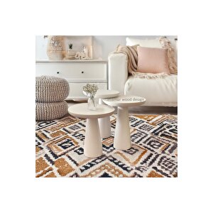 Masif Beyaz Mantar Sehpa