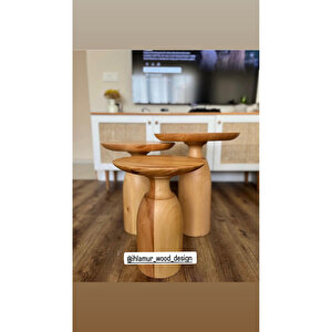 Boyunlu Üç Adet Mantar Sehpa