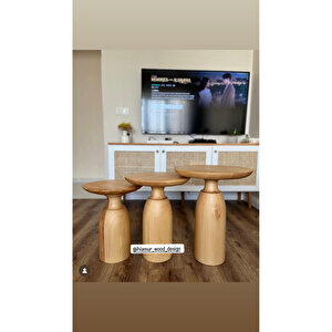 Boyunlu Üç Adet Mantar Sehpa