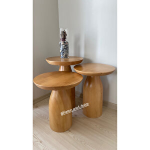 Ihlamur Wood Desıgn Kalın Bacak Bohem Model Sehpa