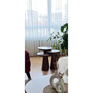 Ihlamur Wood Desıgn 3 Lü Ceviz Mantar Sehpa